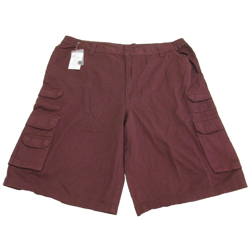 New BOULDER CREEK Men's (Size 44 Tall) Burgundy Red Cargo Shorts 10 Pockets!